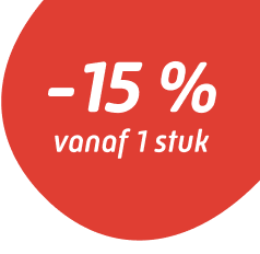 -15 % vanaf 1 stuk