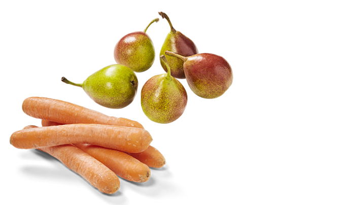 Jusqu'à -15 % sur les carottes et les poires