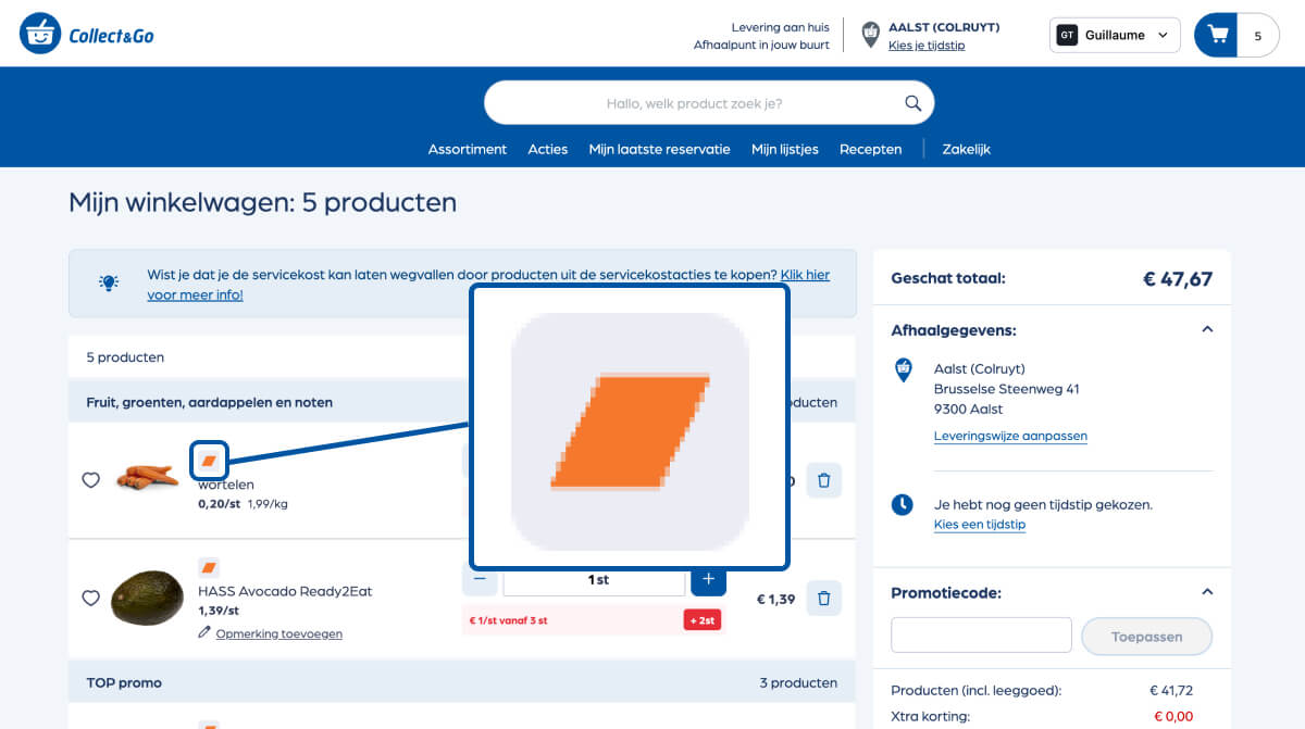 Colruyt en Bio-Planet in 1 bestelling | Collect&Go
