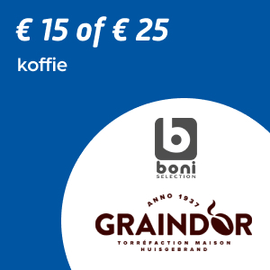 € 15 of € 25 aan koffie van Graindor en/of koffie van Boni Selection