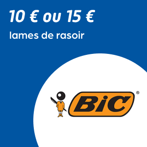 10 € ou 15 € de lames de rasoir Bic