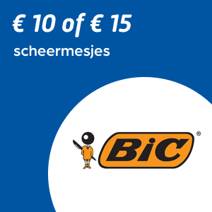 € 10 of € 15 aan scheermesjes van Bic