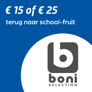 € 15 of € 25 aan een selectie terug naar school-fruit van Boni Selection