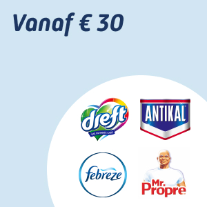 € 30 aan Antikal, Febreze, Mr. Propre en/of handafwasproducten van Dreft